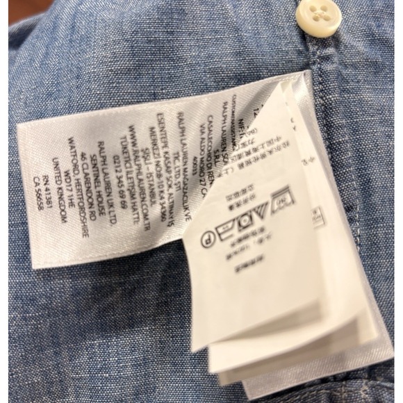 Polo Ralph Lauren Classic Fit Untucked Indigo Chambray Shirt Men's Medium $125 - Picture 14 of 16